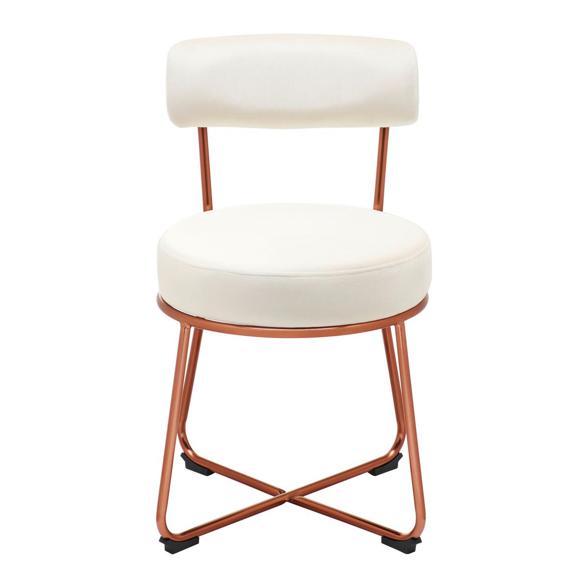 Jídelní židle PAMELA béžová - béžová, Moderní, kov/textil (44/73/47,5cm) - Bessagi Home