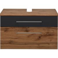 SKŘÍŇKA POD UMYVADLO FLOAT -EXKLUSIV- - barvy dubu/barvy chromu, Moderní, kov/kompozitní dřevo (75/60/46cm) - Premium Living
