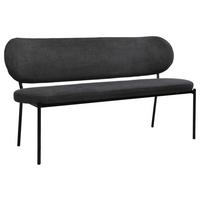 Sitzbank Jersey Schwarz, Dunkelgrau B: 160 cm - Dunkelgrau/Schwarz, Design, Textil/Metall (160/82/62cm) - MID.YOU