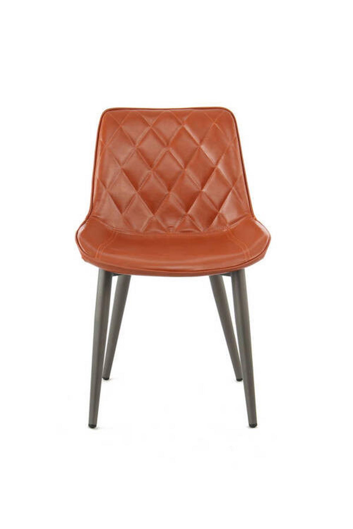 Stuhl Cecil Kaffeefarben Gesteppt 2er-Set - Braun, LIFESTYLE, Textil/Metall (51/80/60cm) - Kayoom