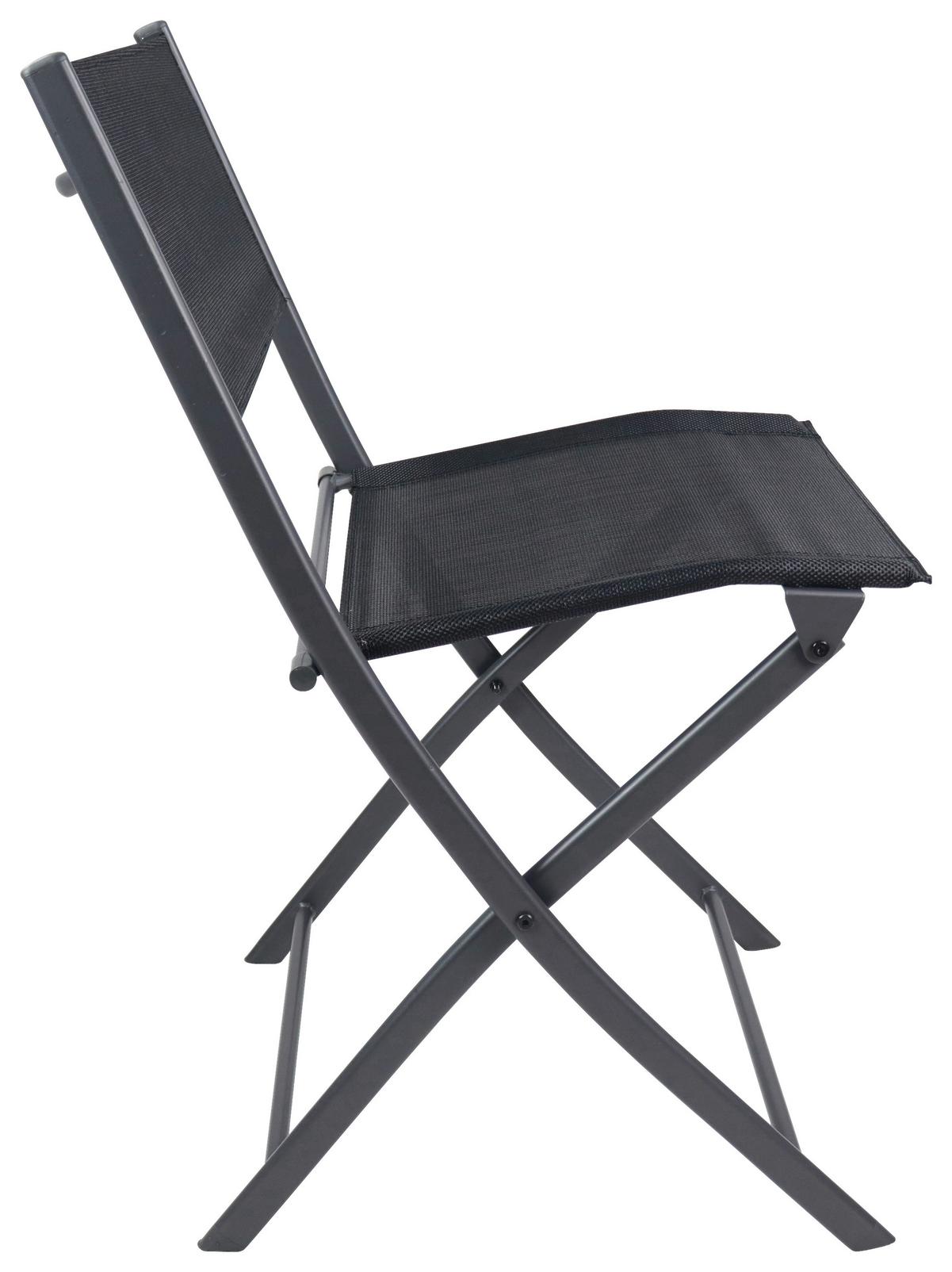 Gartenstuhl-Set Klappbar Sumila Metall, Textil - Schwarz, MODERN, Textil/Metall (45/79/46cm) - Ambia Garden