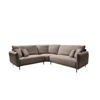 Ecksofa Vanilla Graubraun S: 256x256 cm - Graubraun/Schwarz, Design, Textil (256/256cm) - Livetastic