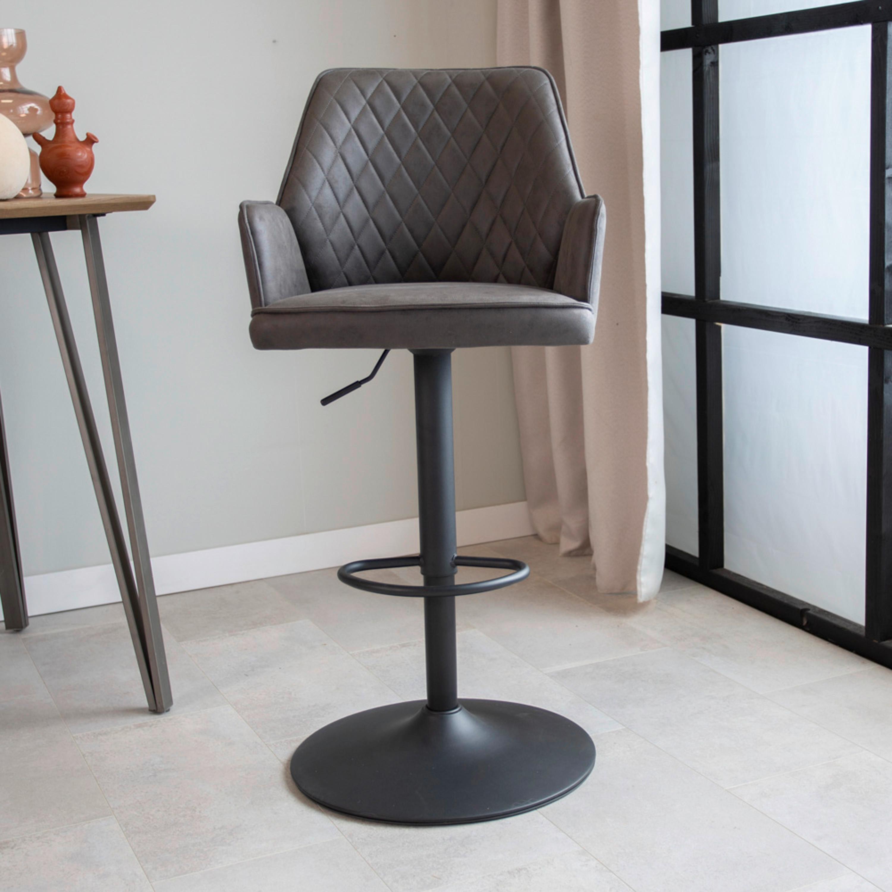 Barhocker Donny - Taupe/Anthrazit, KONVENTIONELL, Textil/Metall (42/114/52cm) - MID.YOU