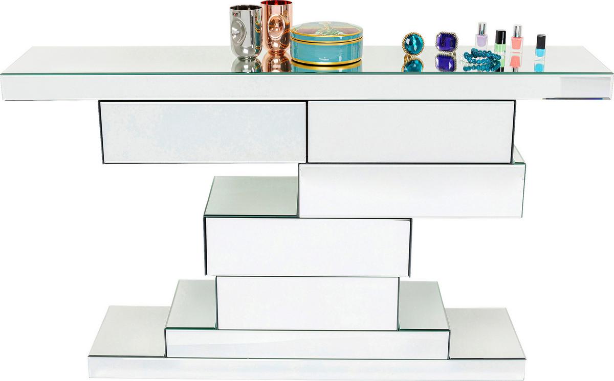 Konsolentisch Brick Mirror, Spiegelglas, B: 140 cm - Trend, Glas/Holzwerkstoff (140/80/30cm) - Kare-Design