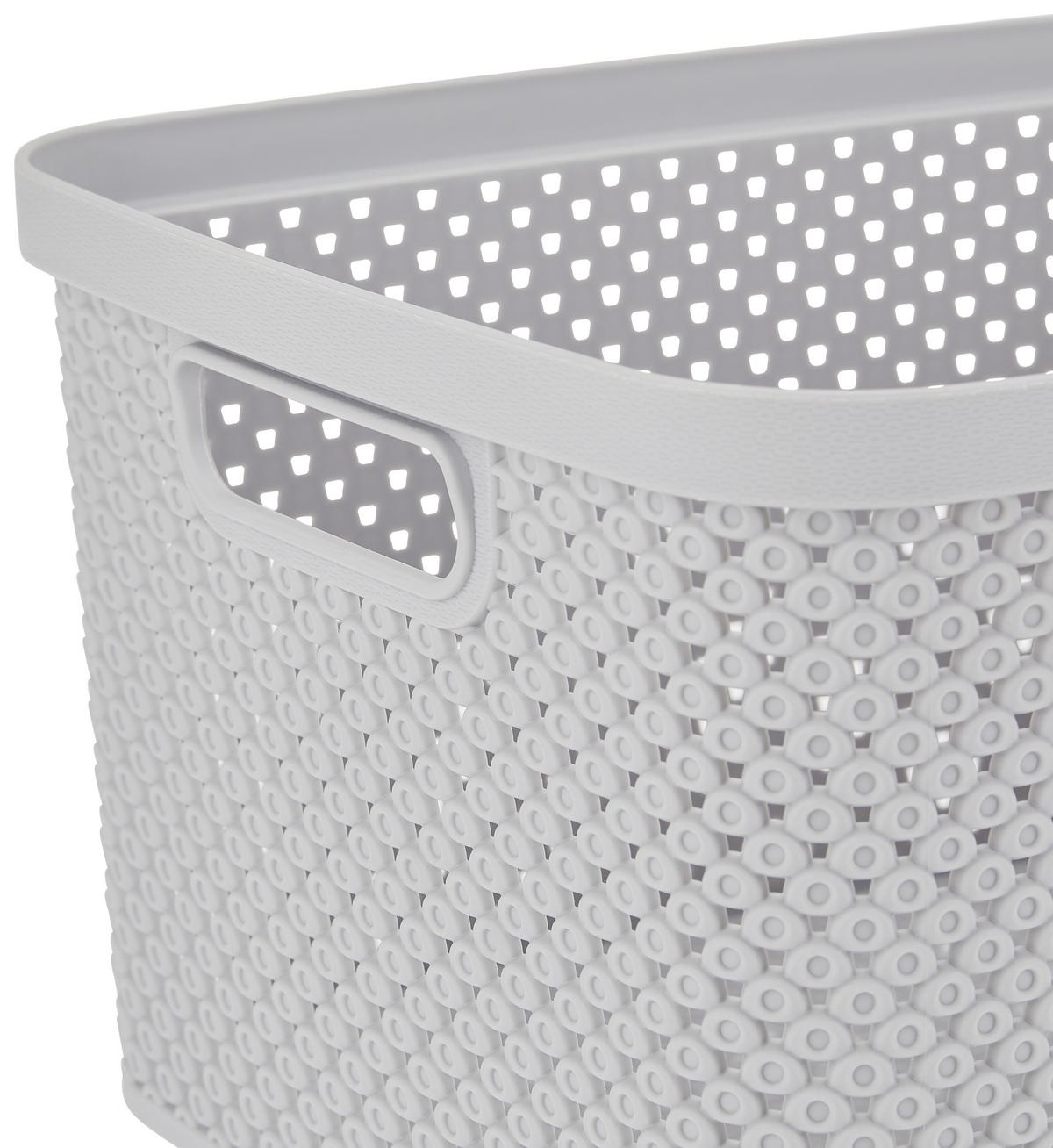 Aufbewahrungskorb Diamond 27x15 Cm Kunststoff Hellgrau - Grau, Basics, Kunststoff (27/22/15cm) - Luca Bessoni