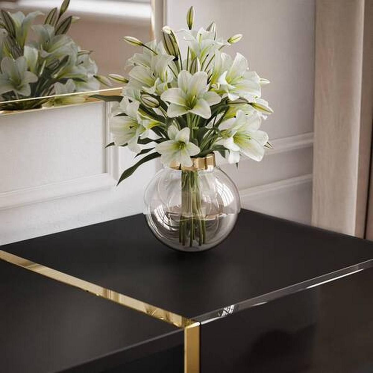 Lowboard Onyx - Schwarz Hochglanz/Schwarz, Design, Holzwerkstoff (158/46/41,3cm) - MID.YOU