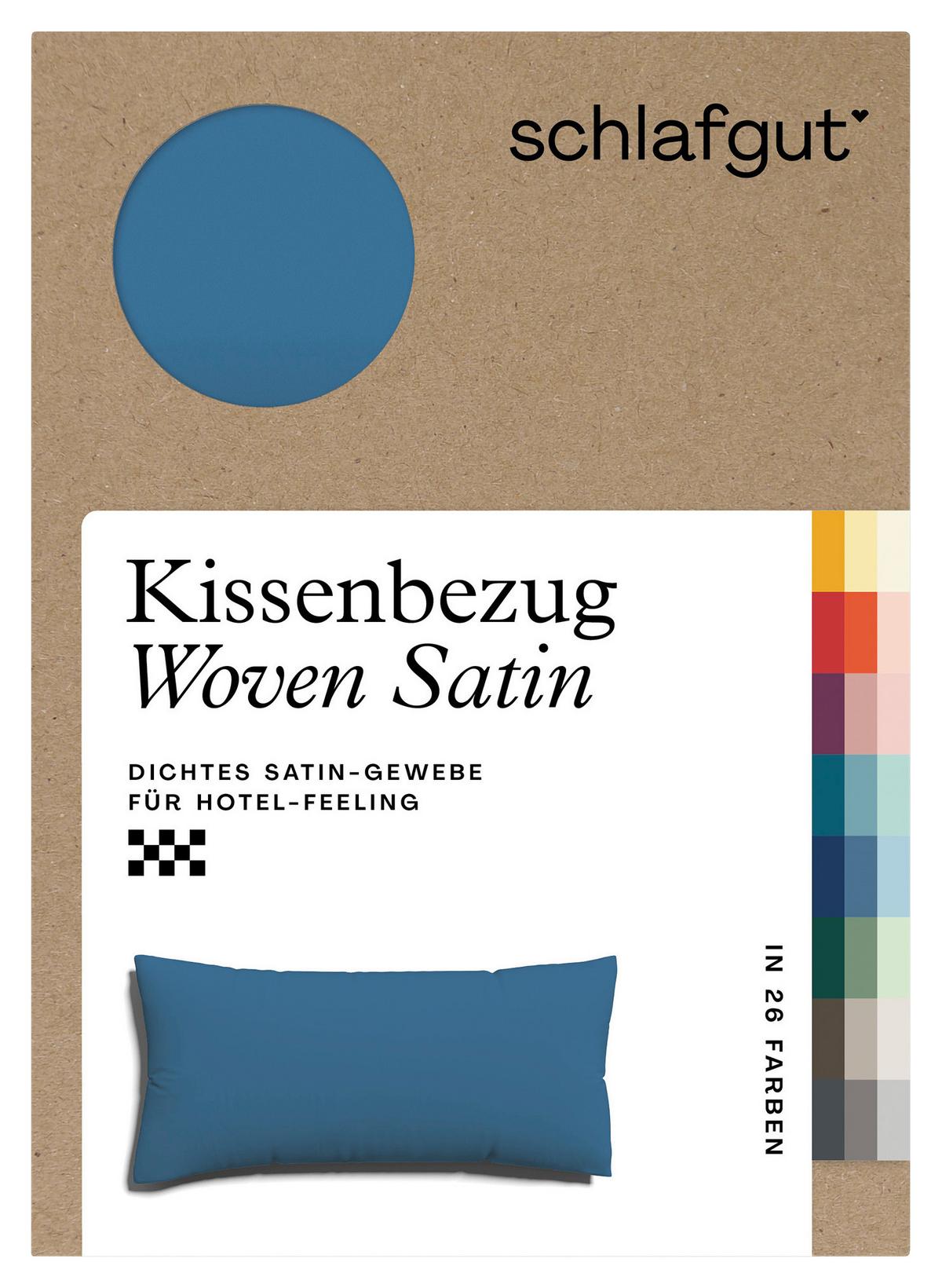 Kopfpolsterbezug Woven Satin - Blau, Basics, Textil (40/80cm) - Schlafgut