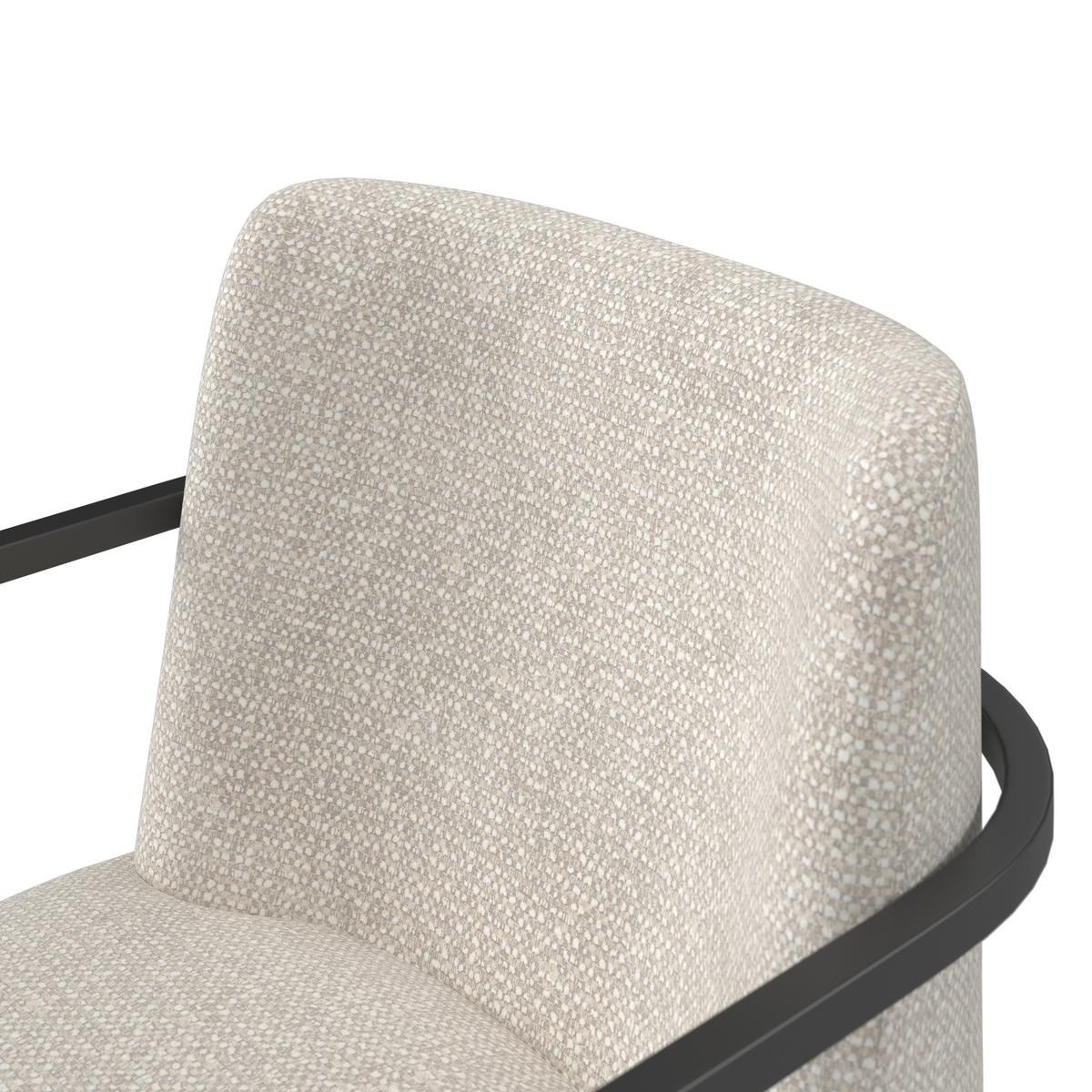 Stolička s podrúčkami AMARA - čierna/svetlosivá, Modern, kov/drevo (55/81,5/60cm) - Bessagi Home