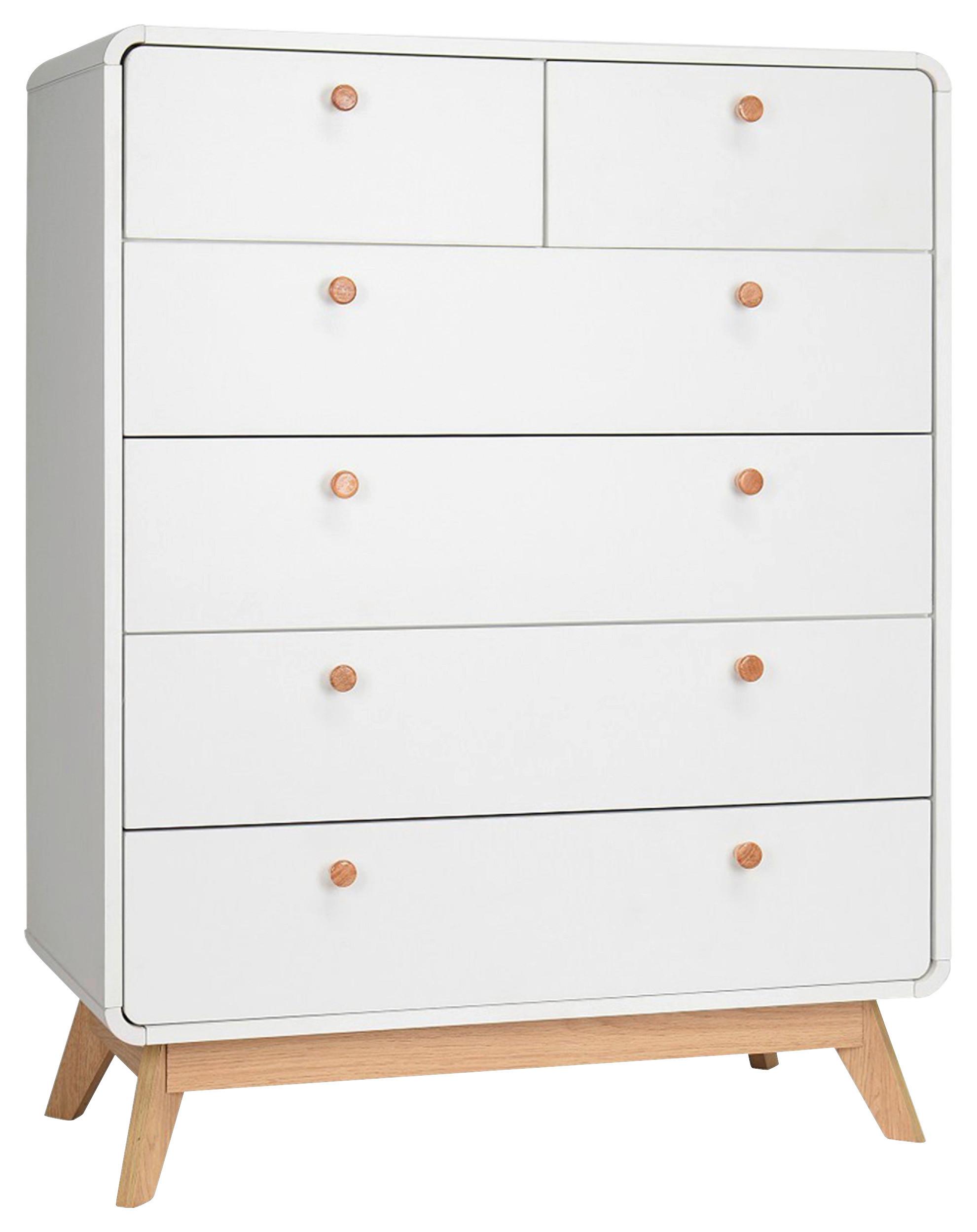 Kommode Cassie Weiß 81 cm - Eichefarben/Weiß, Design, Holzwerkstoff (81/104/39cm) - MID.YOU