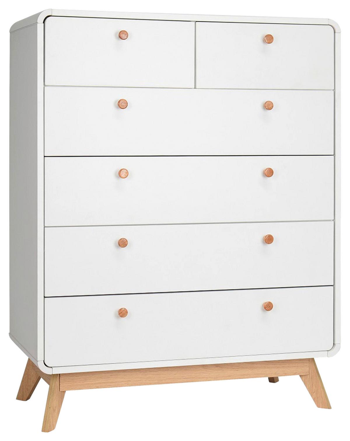 Kommode Cassie Weiß 81 cm - Eichefarben/Weiß, Design, Holzwerkstoff (81/104/39cm) - MID.YOU