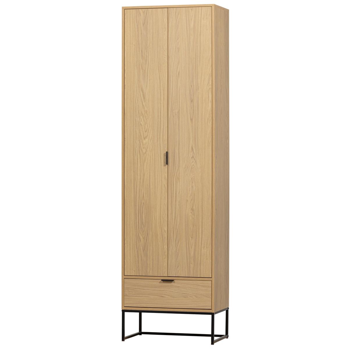 Mehrzweckschrank Silas Eichefarben B: 60 Cm - Eichefarben/Schwarz, Design, Holz (60/210/36cm) - Livetastic