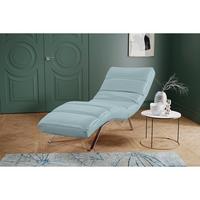 Relaxliege Swing Silver Blaugrau B: 65 cm - Silberfarben/Blaugrau, Design, Leder (65/65-95/171cm) - Livetastic