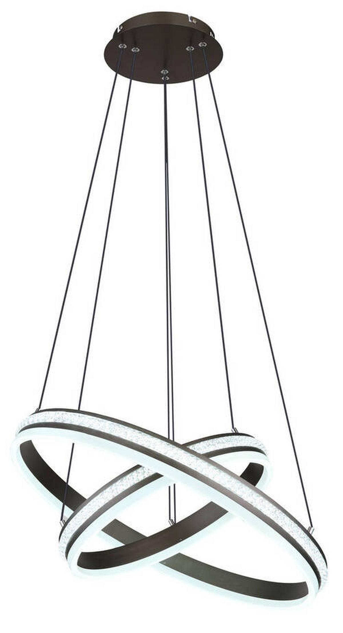 LED-Hängeleuchte 67314-60h - Klar/Titanfarben, Design, Kunststoff/Metall (60/120cm) - Globo