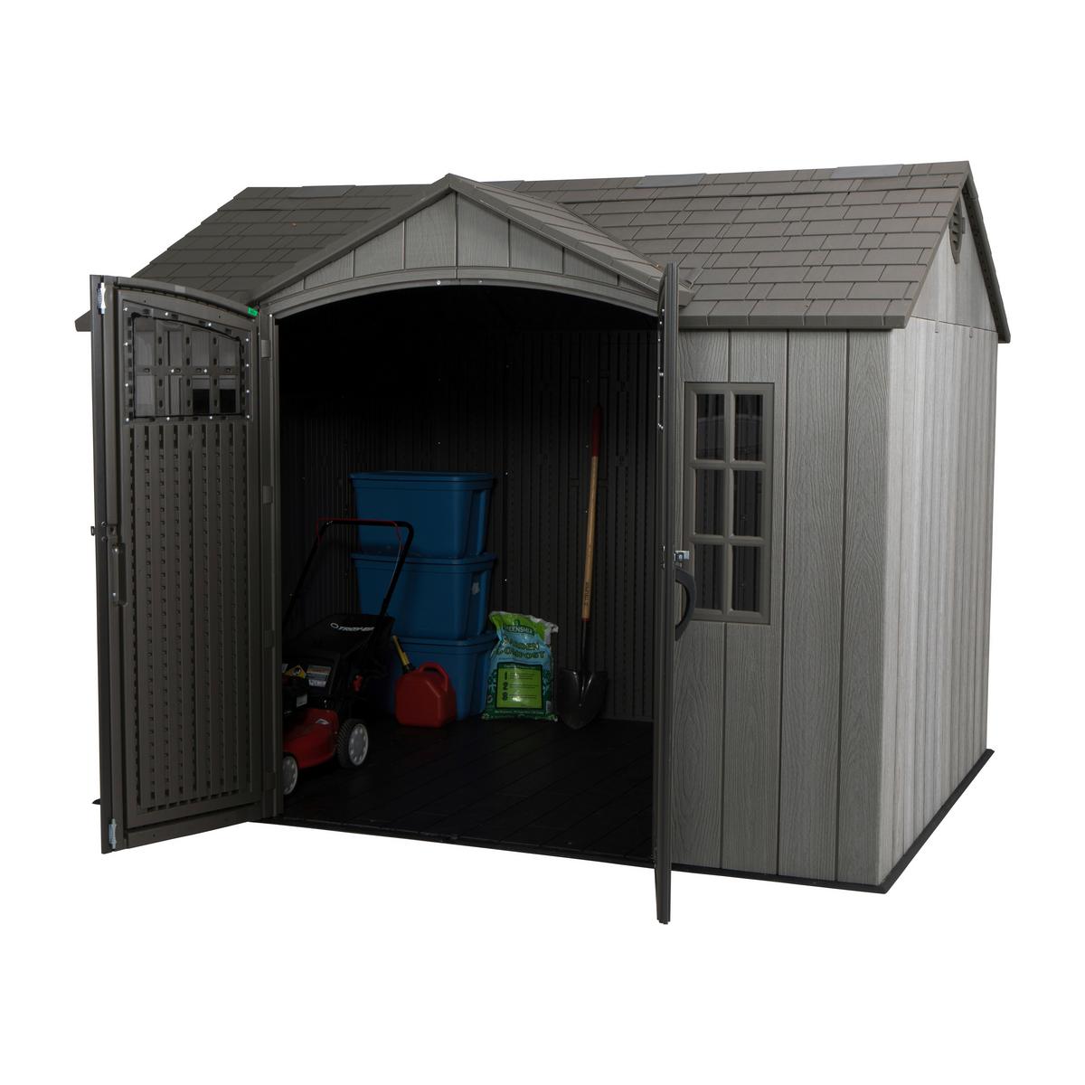Gerätehaus versperrbar 305x244x244 cm - Dunkelgrau, Basics, Kunststoff (305/244/244cm)