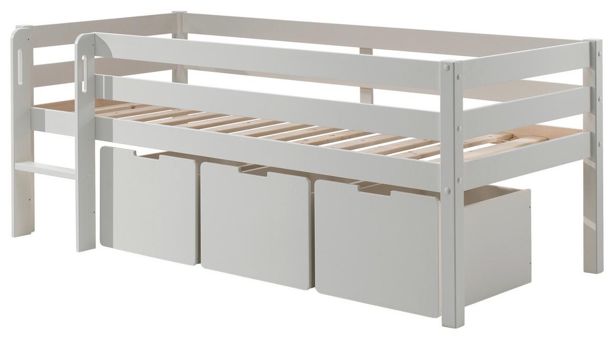 Hochbett Pino Inkl. Bettlade 90x200 Cm - Weiß, MODERN, Holz/Holzwerkstoff (90/200cm) - MID.YOU