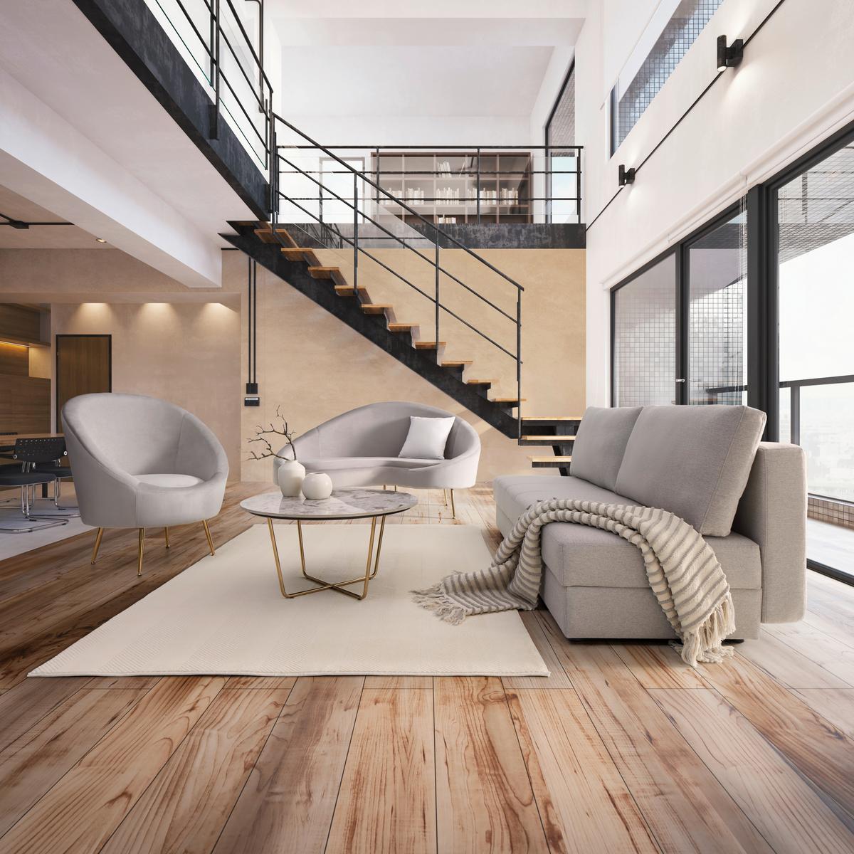 Rozkladacia pohovka CLAUDIO - čierna/svetlosivá, Modern, drevo/textil (200/85/93cm) - Livetastic