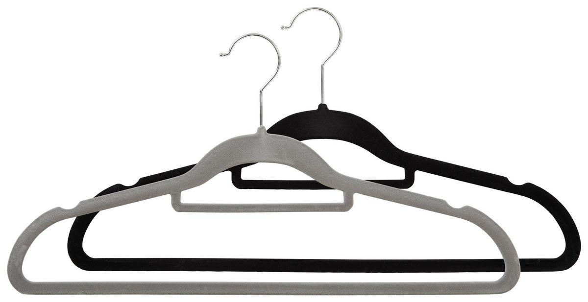 Kleiderbügel Lotte - Schwarz/Grau, Kunststoff/Metall (45/23,5/0,5cm) - Homezone