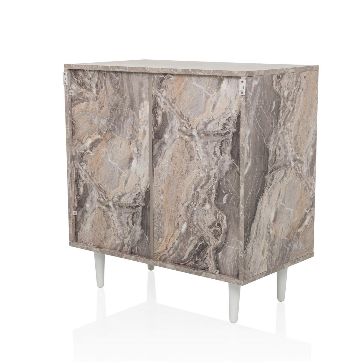 Kommode Lykkja Braun/Weiß B: 72 cm - Schwarz/Braun, MODERN, Holzwerkstoff (72/77/39,5cm) - MID.YOU