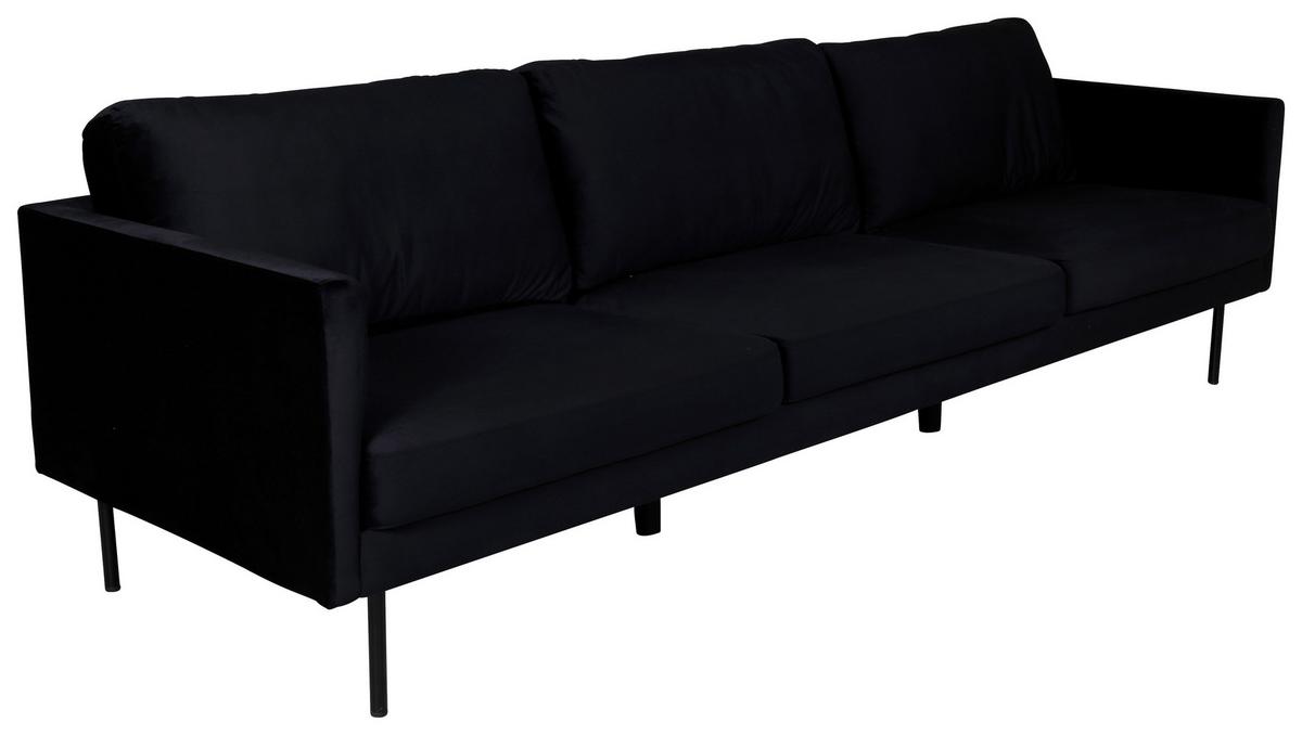 3-Sitzer-Sofa Zoom - Schwarz, Design, Textil/Metall (260/78/80cm) - Livetastic