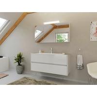 BADEZIMMER Limes, Weiß HG B:120 cm - Weiß Hochglanz/Weiß, Basics, Holzwerkstoff/Stein (120cm) - MID.YOU