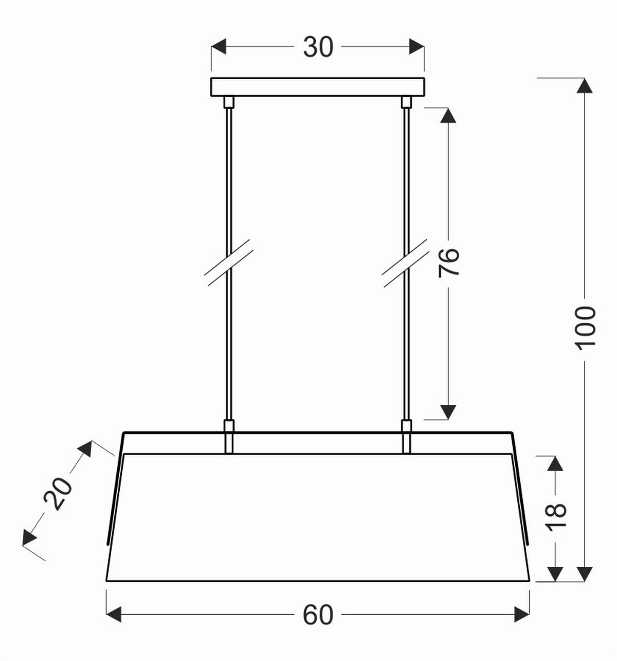 Pendelleuchte 32-38289 Milbury - Eichefarben/Schwarz, Natur, Kunststoff/Metall (60/20/100cm)