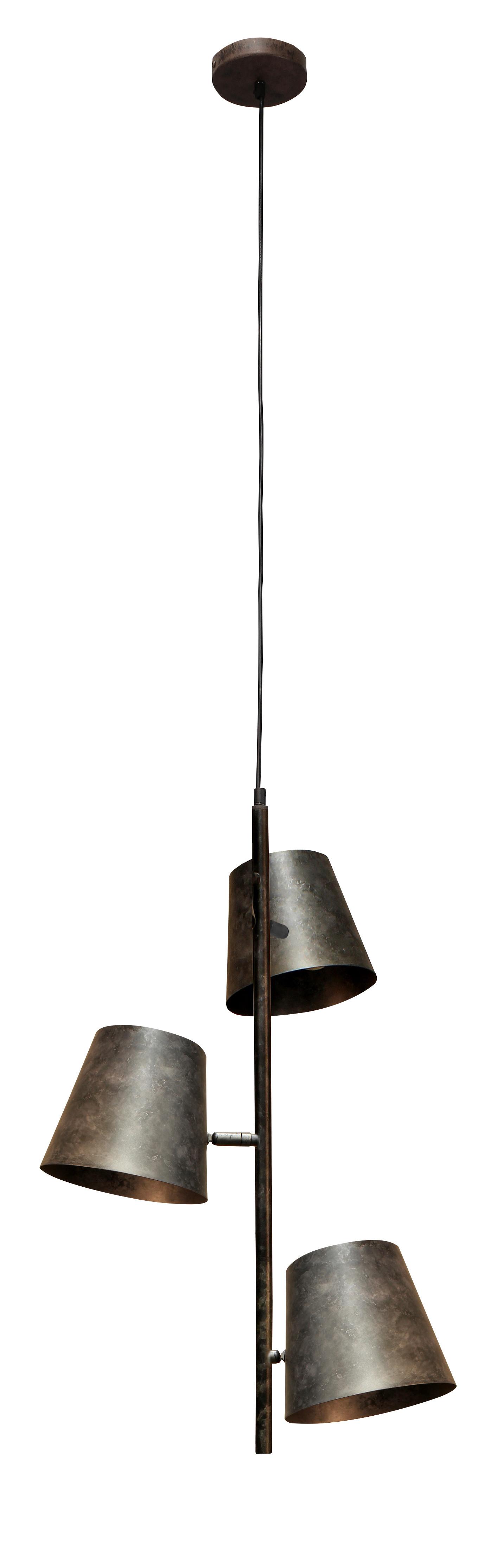 Hängeleuchte Colt H: 150 cm 3-Flammig, Bewegliche Schirme - Grau, Design, Metall (49/150cm)