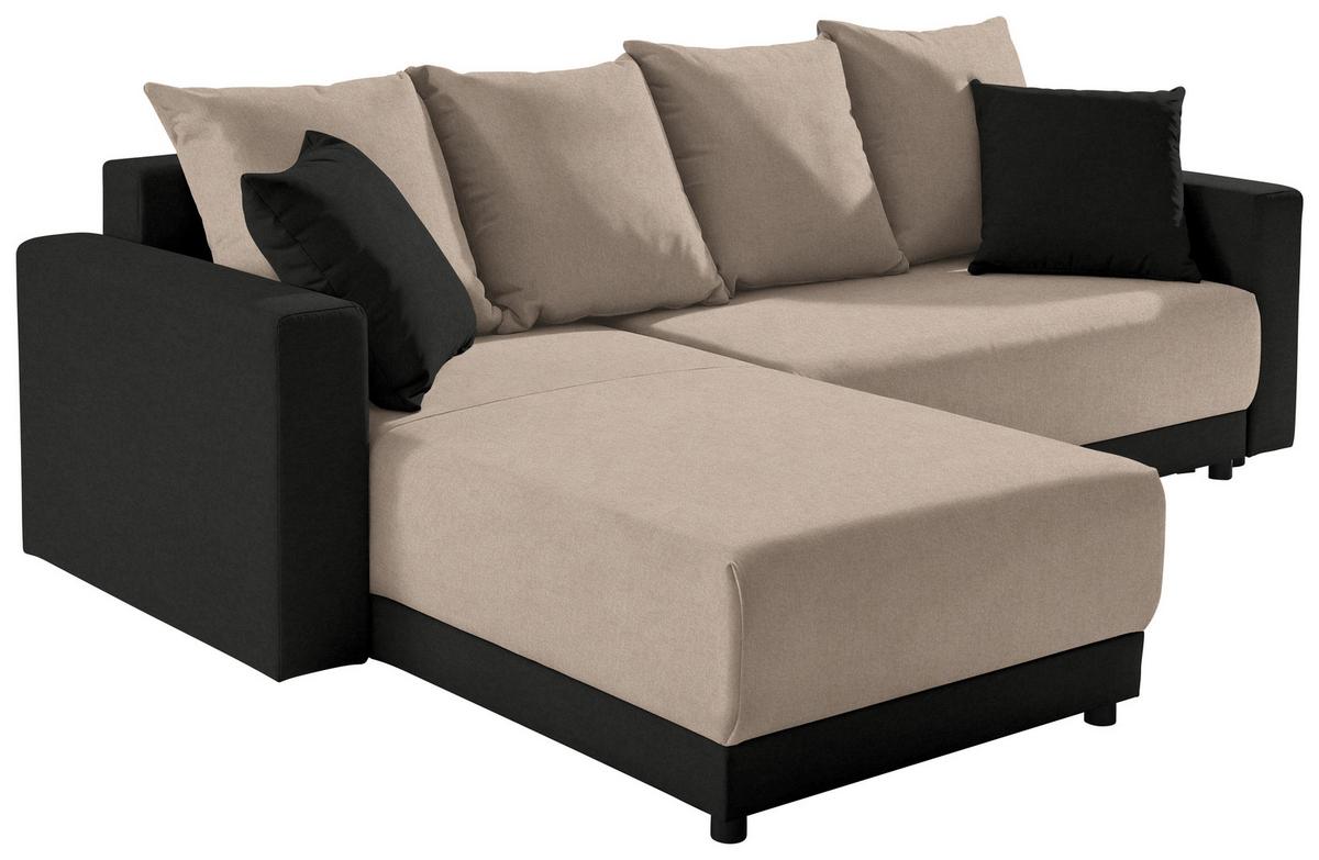 Ecksofa Mit Schlaffunktion Time Schalammfarben 178x248 Cm - Schlammfarben/Dunkelgrau, Design, Textil (178/248cm) - MID.YOU