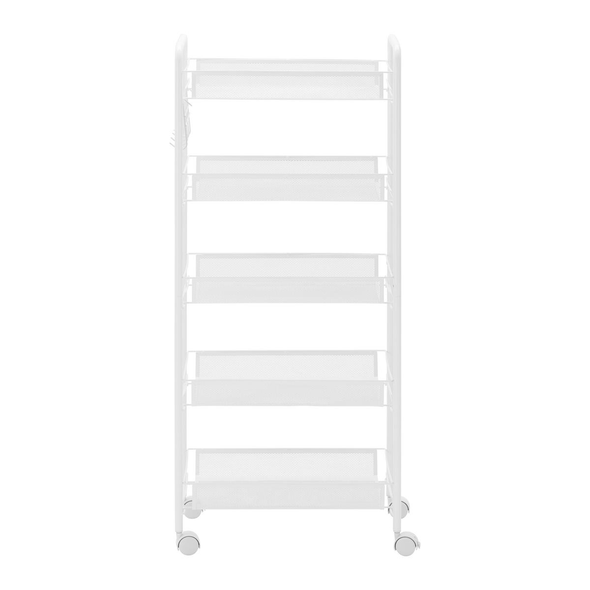 Regál na kolieskach SANDRO biely - biela, Modern, kov/plast (45/105/26cm) - P & B