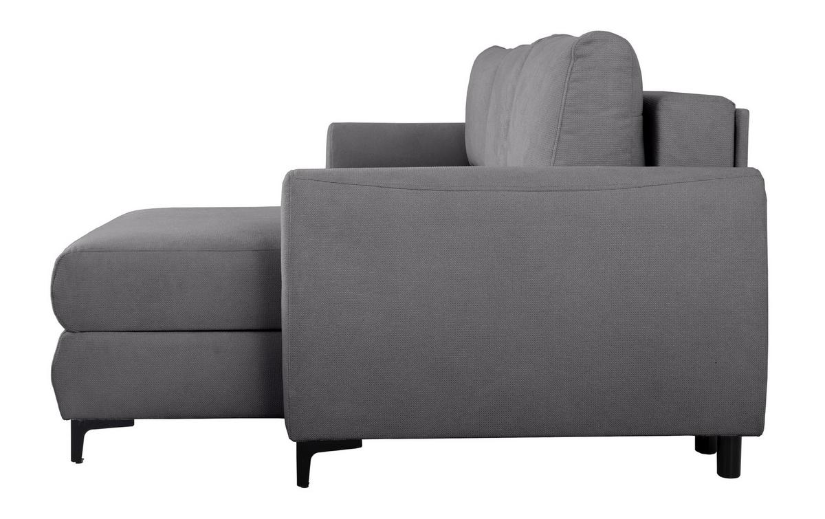 Ecksofa Moli, Dunkelgrau S: 236x148 cm - Dunkelgrau/Schwarz, Design, Textil (236/148cm) - MID.YOU