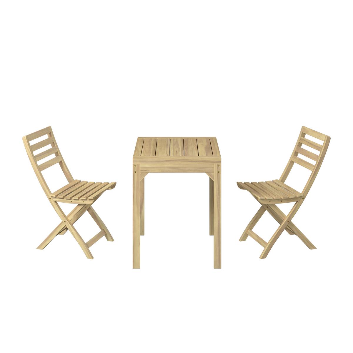 Balkonset Kopenhagen - Akaziefarben, MODERN, Holz - Beldano