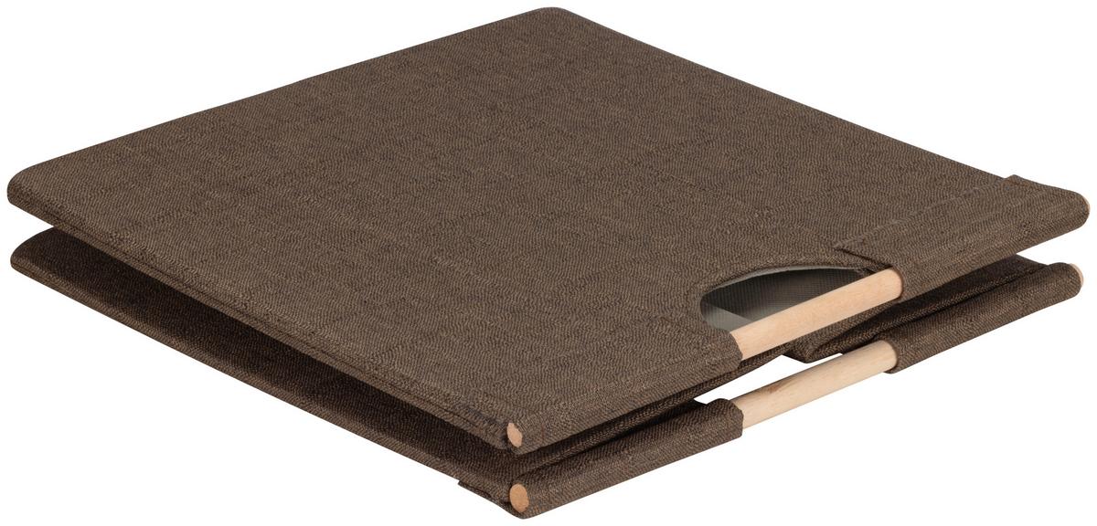 Aufbewahrungsbox Yusuf - Braun, KONVENTIONELL, Holz/Textil (33/33/32cm) - Luca Bessoni