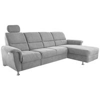 Ecksofa Parole Grau S: 292/165 cm - Chromfarben/Grau, KONVENTIONELL, Textil (292/165cm) - Livetastic