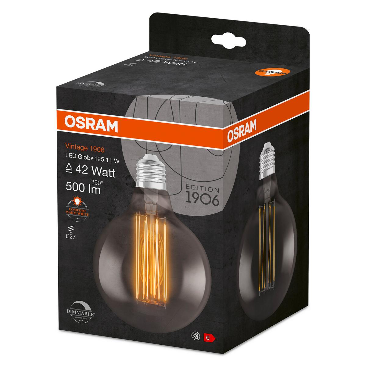 LED-Leuchtmittel Vintage 1906 Led Dim42 11w/180 - Hellgrau, Basics, Glas (12,4/17,3cm) - Ledvance