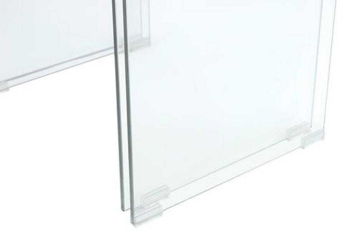 Beistelltisch 2er-set Elementary Silberfarben - Klar/Silberfarben, Basics, Glas/Holzwerkstoff - Kayoom