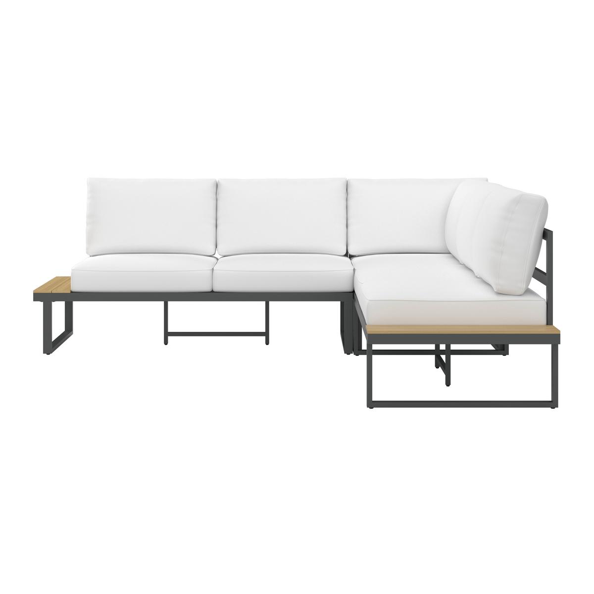 TERASOVÁ SEDACÍ SOUPRAVA ARIANNA - černá/krémová, Moderní, kov/textil (228cm) - Bessagi Garden