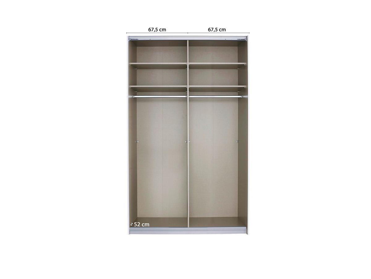 Schwebetürenschrank Feldkirch 136cm Champagner/Eiche Artisan - Champagner/Eiche Artisan, Trend, Holzwerkstoff (136/229/61cm) - Luca Bessoni