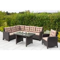 Gartenset Salerno - Beige/Braun, MODERN, Kunststoff/Metall - Gardenson