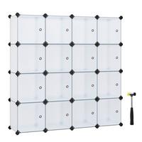 Regalkombination 16 Würfel B: 153 cm Metall/Weiß - Weiß, Basics, Kunststoff/Metall (153/153/31cm) - Boxxx