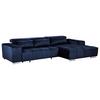 Ecksofa mit Relaxfunktion Orion Kopfstütze Klappbar Dunkelblau - Silberfarben/Dunkelblau, KONVENTIONELL, Textil (307/186cm) - Livetastic