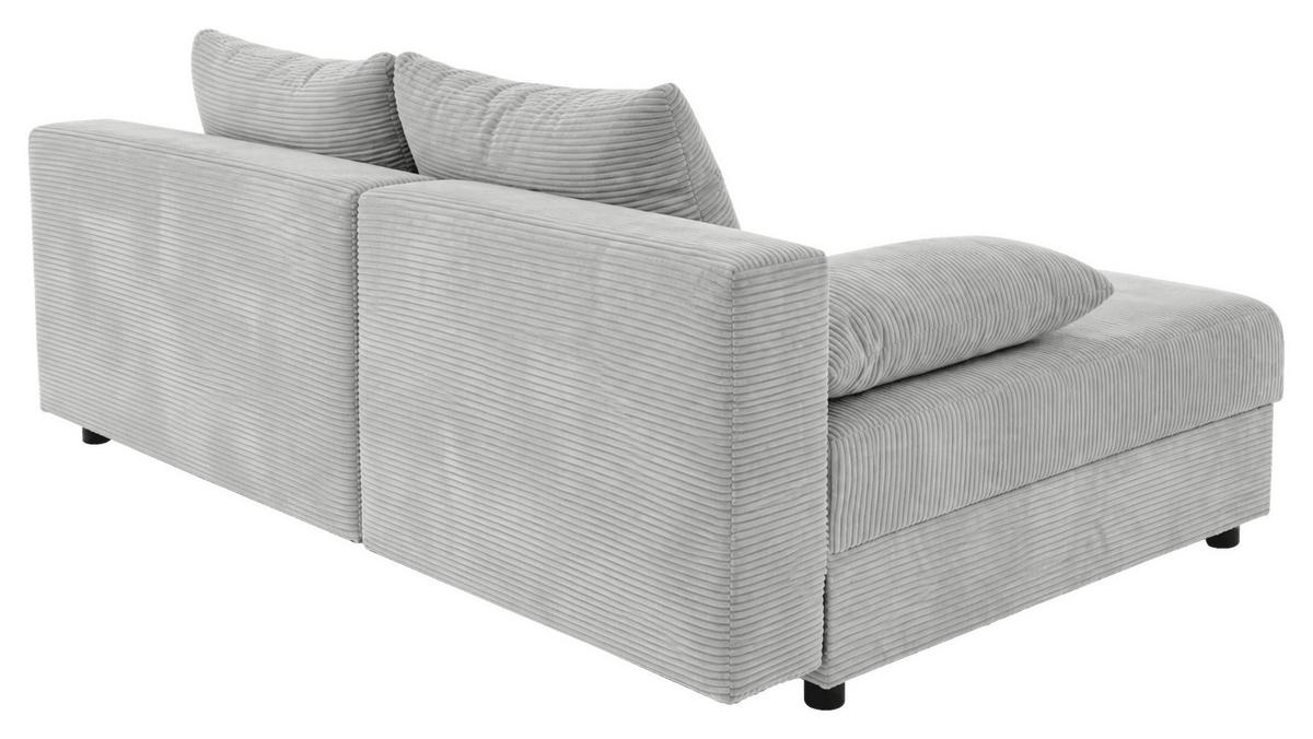 Ecksofa mit Bettfunktion Lima, Grau, 195x140cm - Schwarz/Grau, Trend, Holz/Kunststoff (195/140cm)