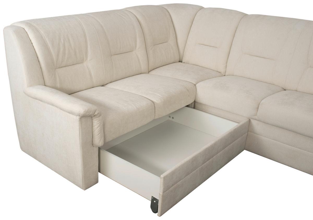 ECKSCHLAFSOFA Rafael, Creme S: 279x224cm - Beige/Creme, Trend, Textil (279/224cm)