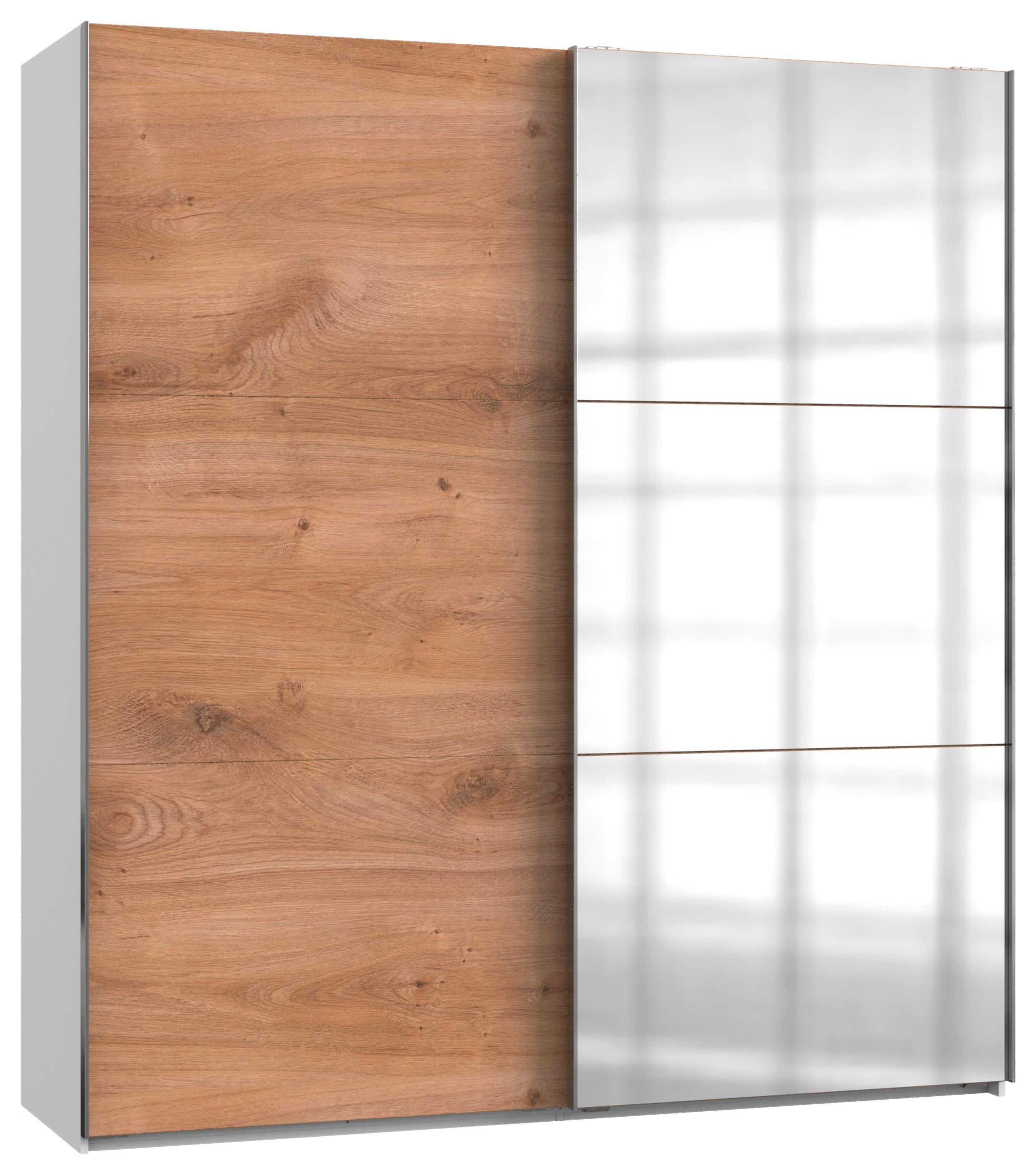 Schwebetürenschrank B: 200 Cm Level, Weiß/eiche Dekor - Eichefarben/Weiß, MODERN, Holzwerkstoff (200/216/65cm) - MID.YOU