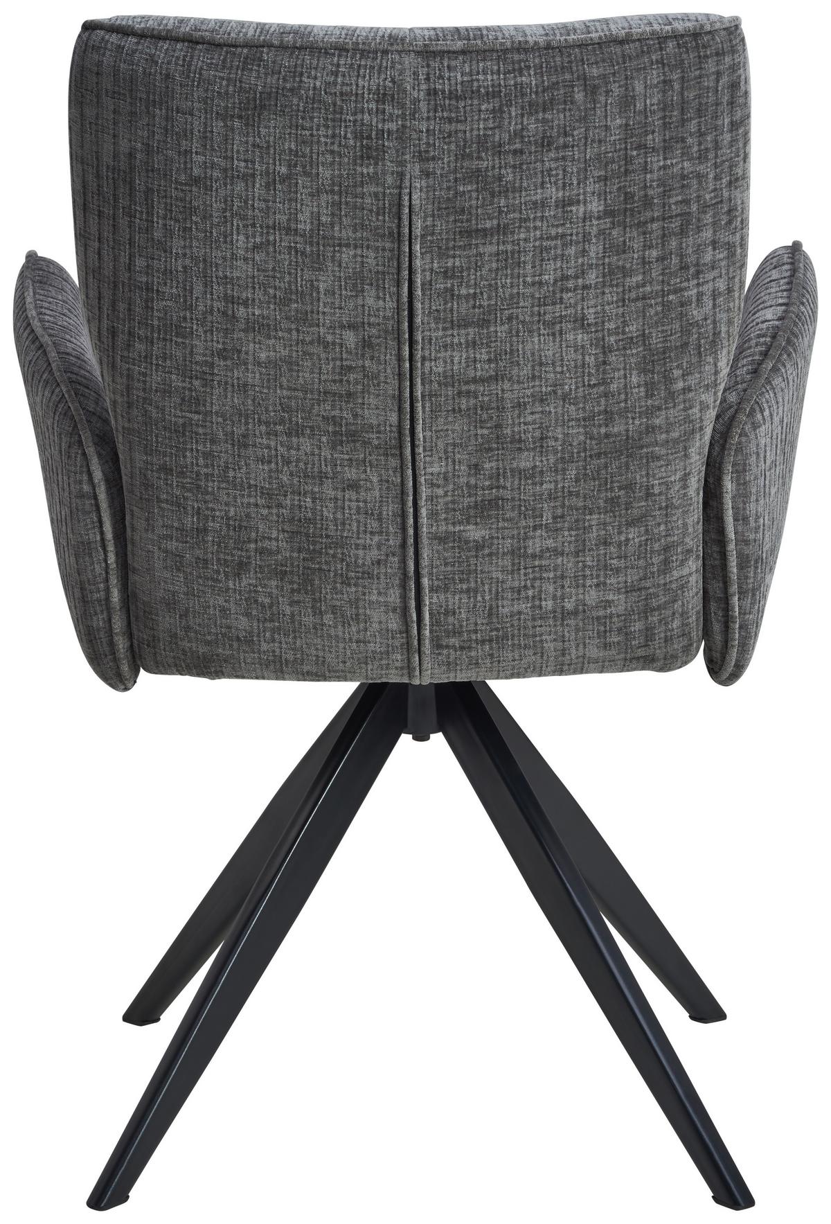 Armlehnstuhl Xilo Grau/schwarz Gepolstert - Schwarz/Grau, LIFESTYLE, Holz/Textil (60/89/63cm) - MID.YOU