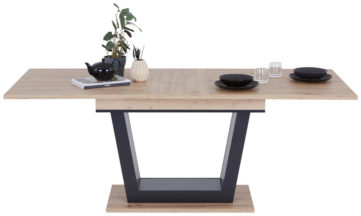 Ausziehtisch Carlos, Dekor Artisan Eiche, B: 160-200 Cm - KONVENTIONELL, Holzwerkstoff (160/77,3/90cm)