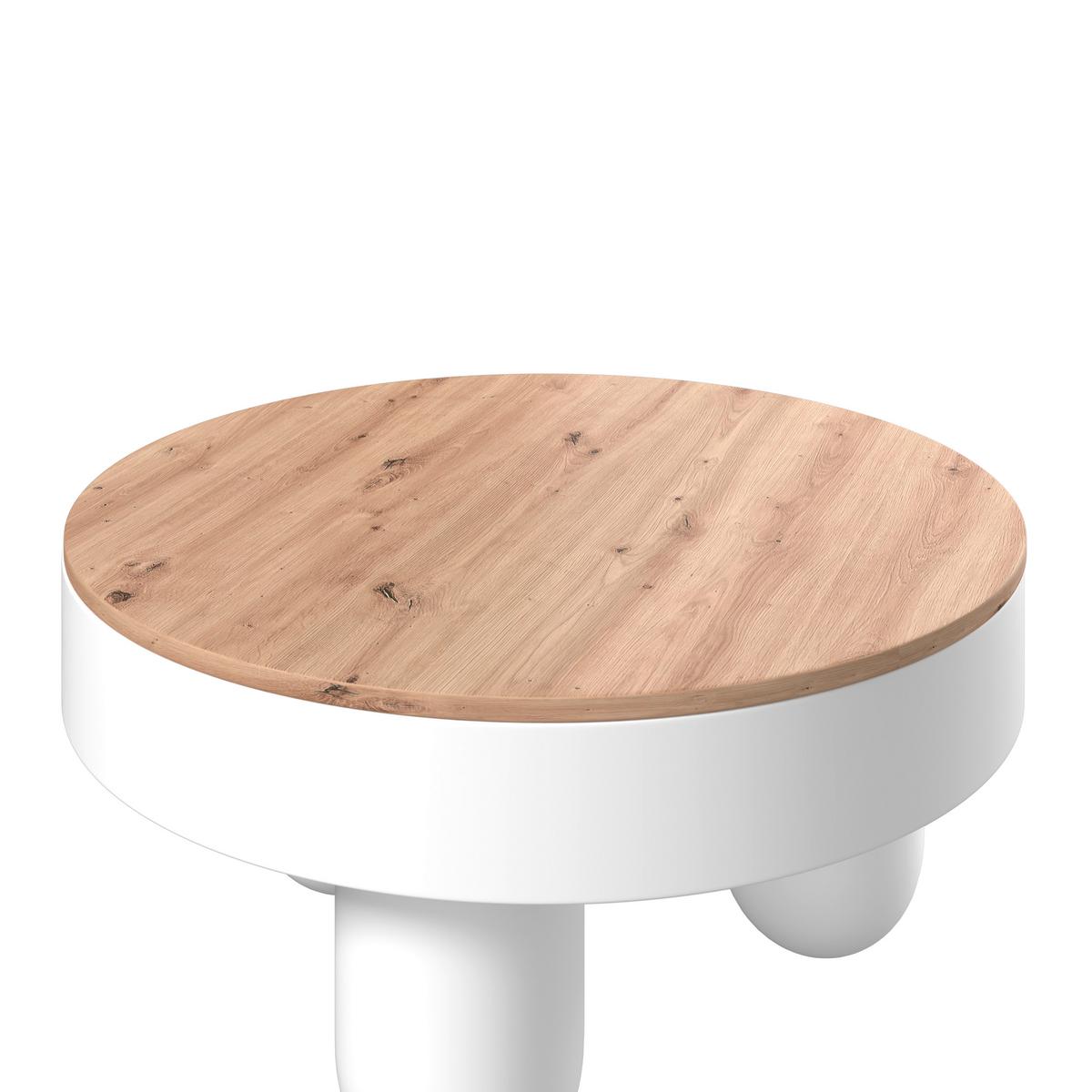 KONFERENČNÝ STOLÍK GABRIELLE - biela/farba duba, Modern, kompozitné drevo (80/80/42cm) - Bessagi Home