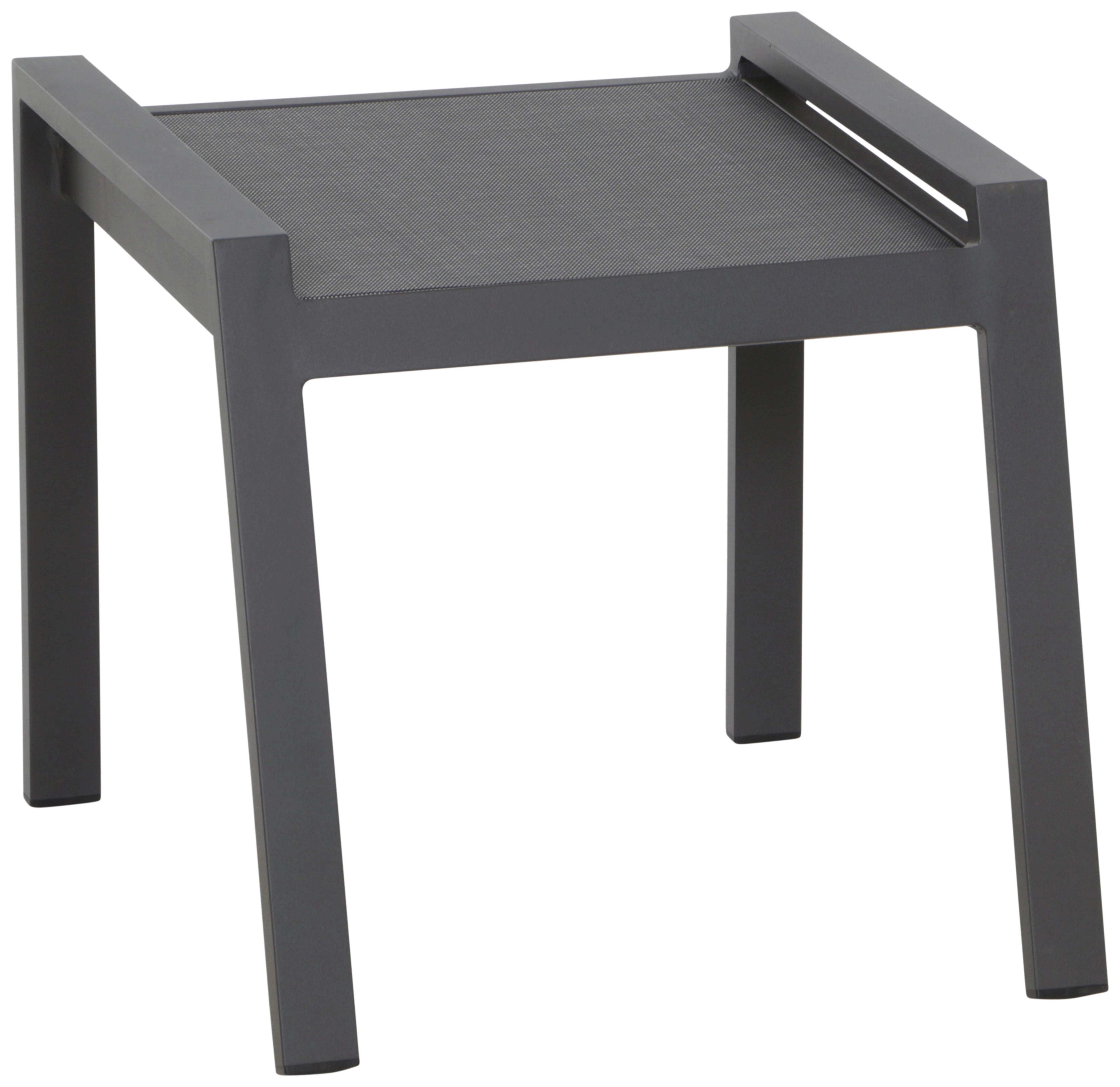 Gartenhocker Metall/Kunststoff Anthrazit Stapelbar/Wetterfest - Anthrazit, MODERN, Kunststoff/Metall (58/46,5/50cm) - Siena Garden