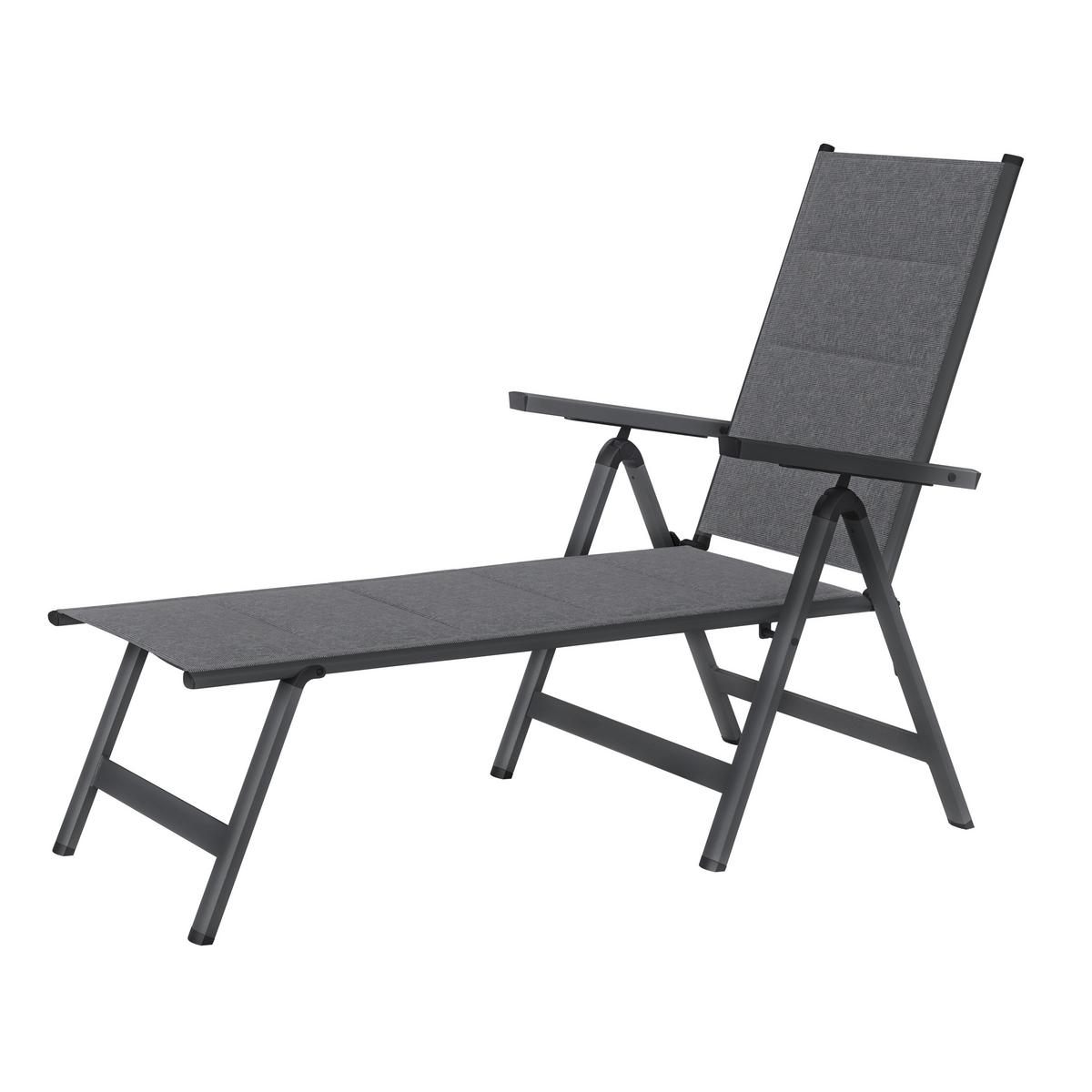ZÁHRADNÉ LEŽADLO WERNER - sivá, Basics, kov/textil (70/103/140cm) - Mömax