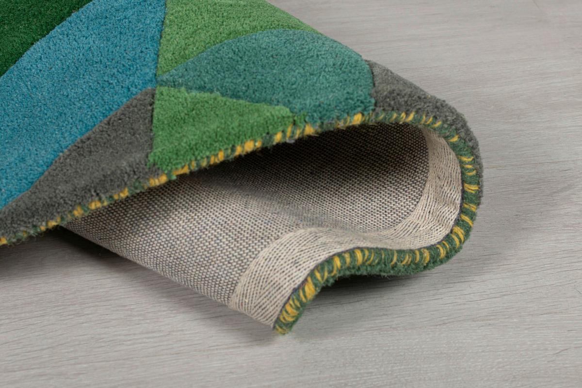 Wollteppich Wollteppich Grün B:160 cm - Multicolor/Grün, Basics, Textil (160cm)