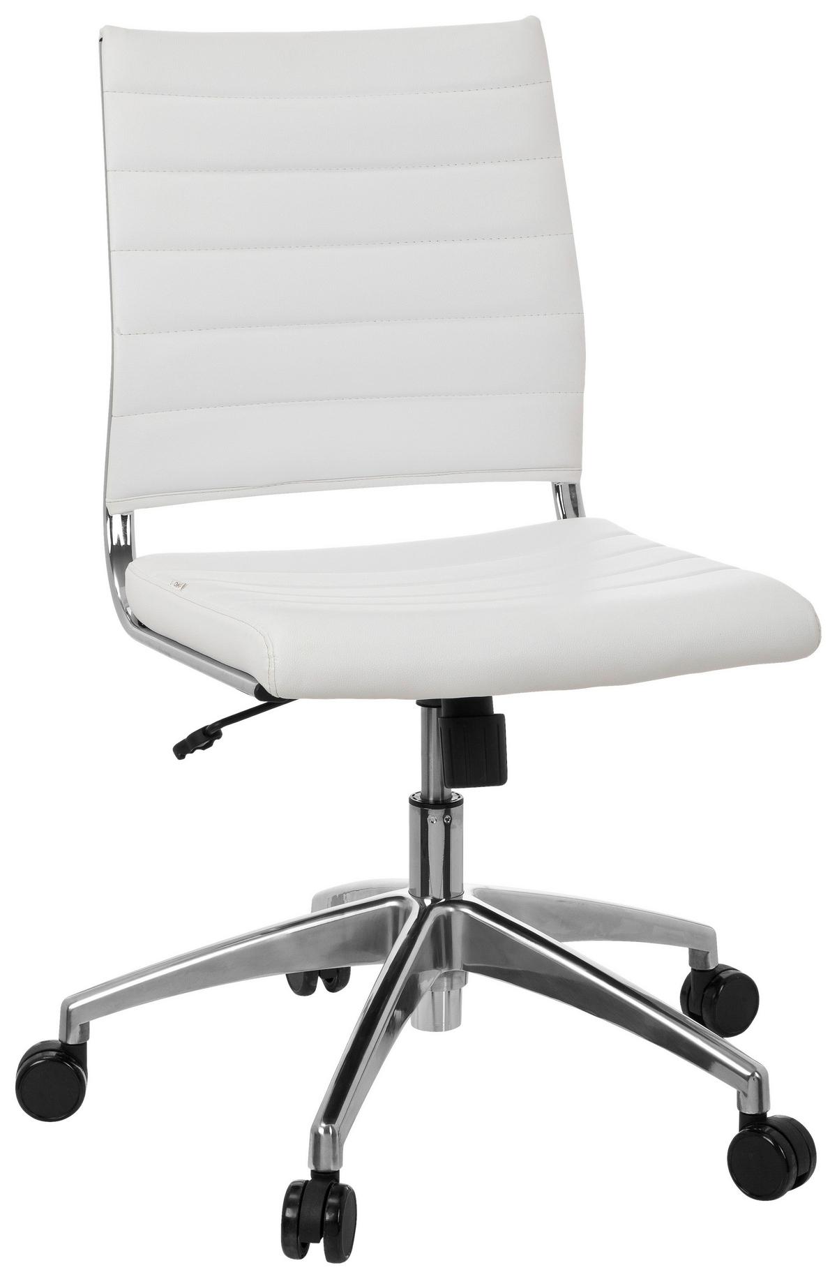 Drehstuhl Trisha Weiß - Chromfarben/Weiß, MODERN, Kunststoff/Textil (58/107/47cm) - MID.YOU