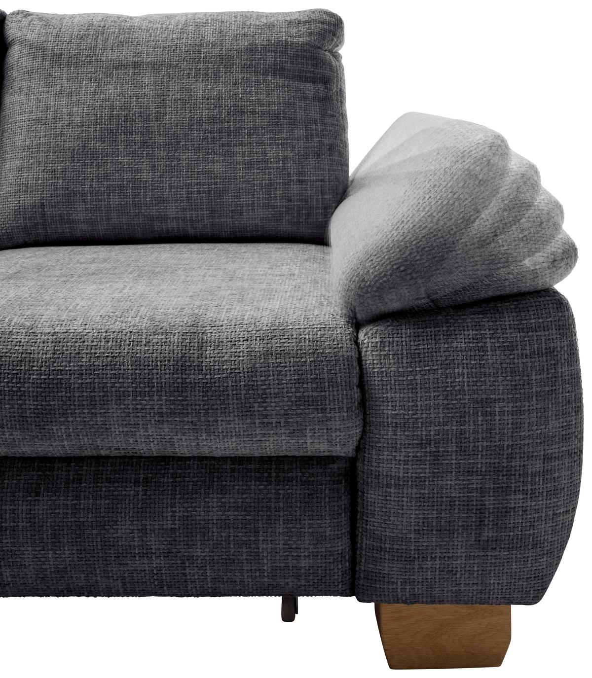 Eckschlafsofa Positano Schwarz S: 206x265 Cm - Wildeiche/Schwarz, MODERN, Textil (206/265cm) - Livetastic